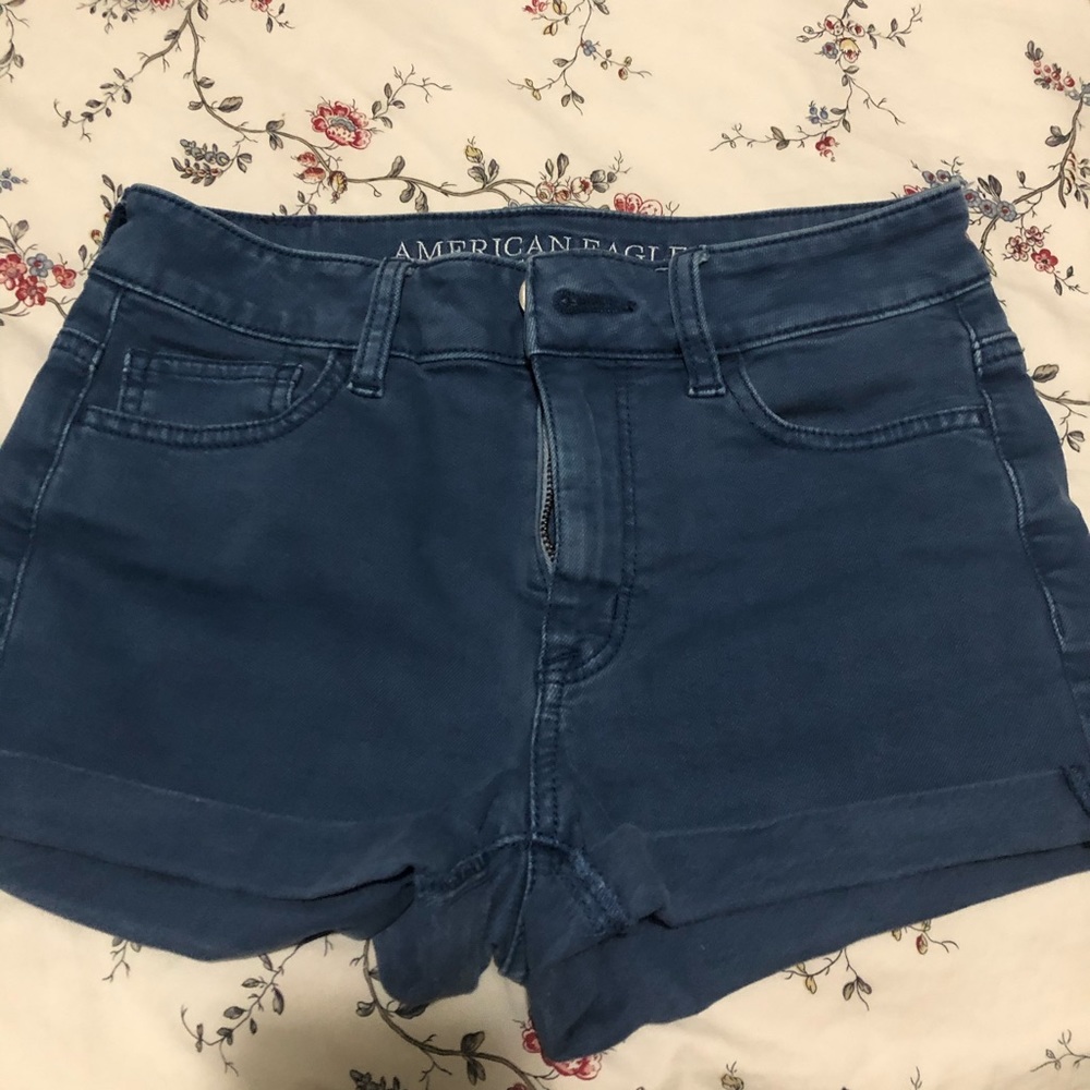 American Eagle hi-rise shortie jean shorts